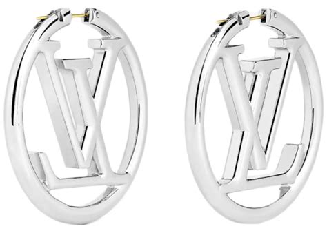 louis vuitton hoop earrings silver.